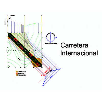 Plano topografico con carretera
