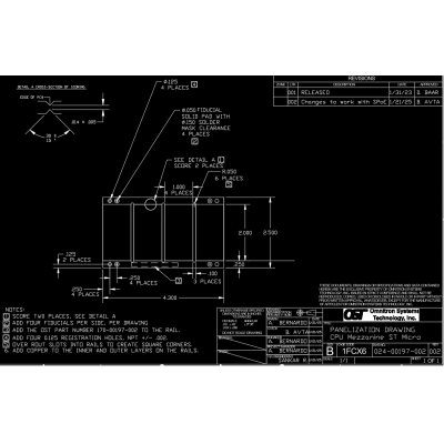 Plano de Panelización para Circuito impreso