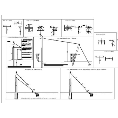 Poles and guy wires for medium voltage lines
