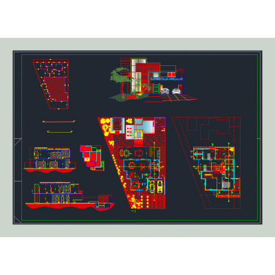 Plano de vivienda moderna 2 niveles