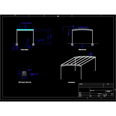 Pergola metalica 5 x 4 mts.