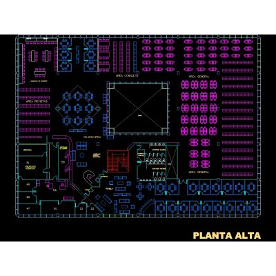 Planta alta de una biblioteca