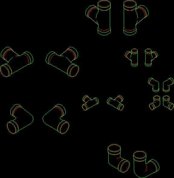 Connexions - pièces en isométrie