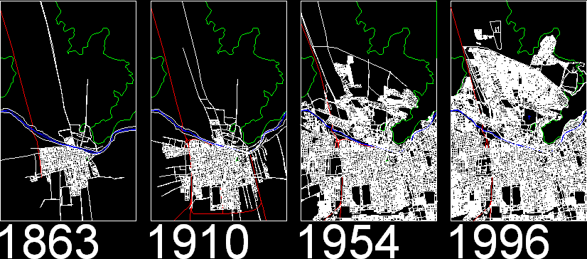 Stgo de Chile Wachstum 1863-1996