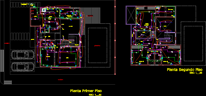 House two floors - electrical project