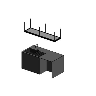 Cocina isla parametrica revit