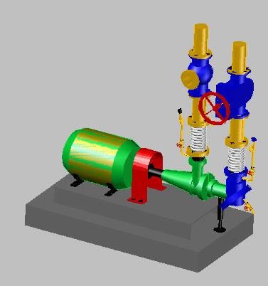 Water pump with 3d details