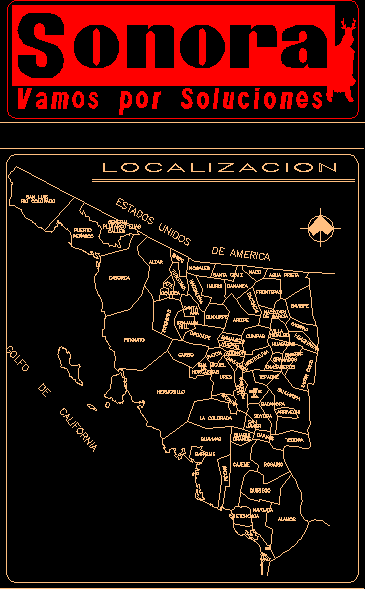 Map of the sound state; Mexico