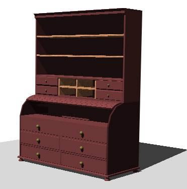3d wooden bureau