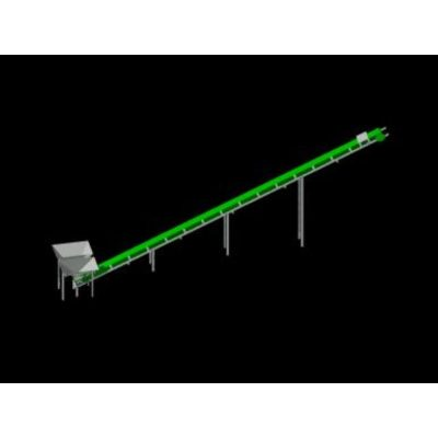 Banda transportadora de materiales en autocad