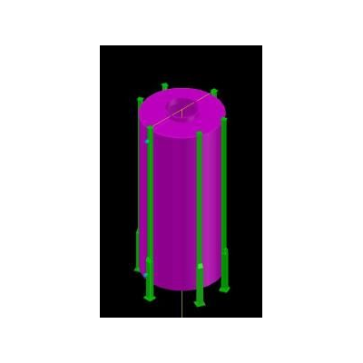 Horno de aceite termico; fundacion; separadores 3d