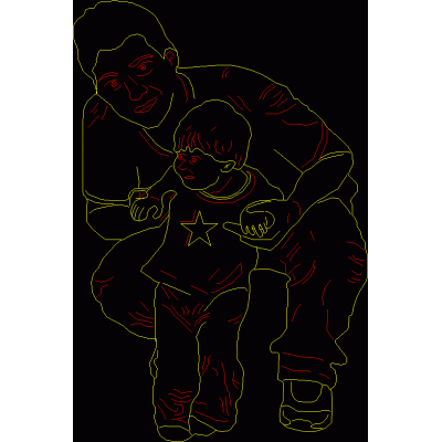 Figura de Padre e Hijo en Alzado