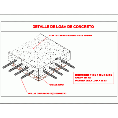 Detalle de losa de hormigon