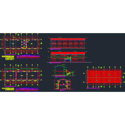 Diseno Modulo Educativo I - Planta y Elevaciones