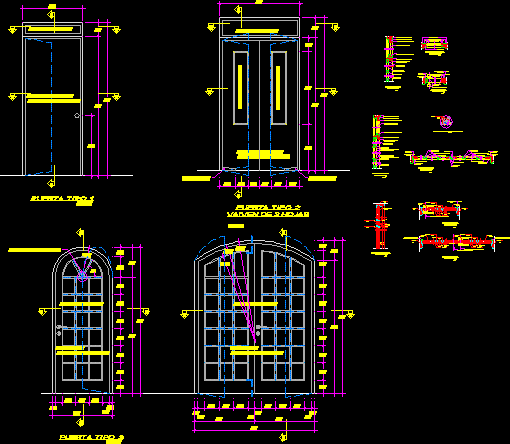 Gotische Türen; Details und Rahmen