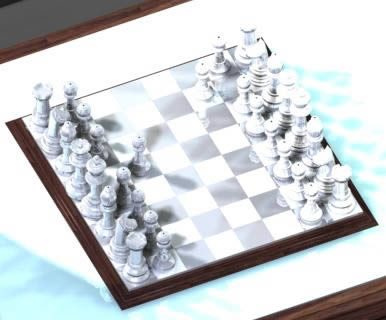 Board with chess pieces