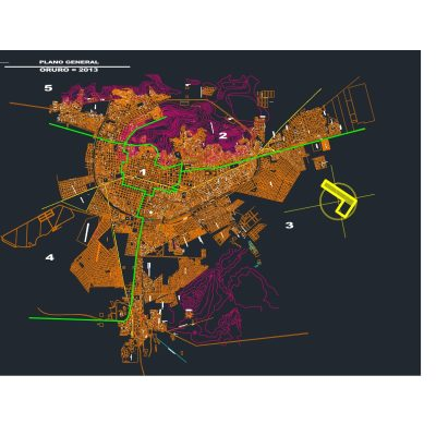 Plano Ciudad Oruro, Bolivia