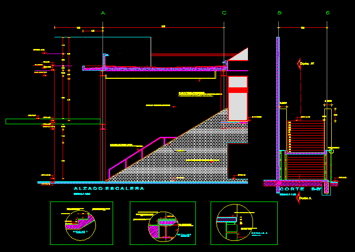 Planos detalhados escadas principais
