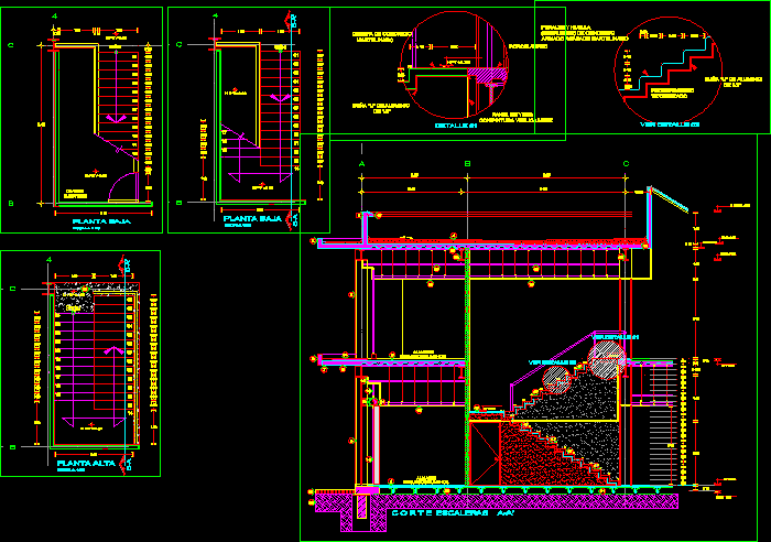 Detail der Treppenkonstruktion