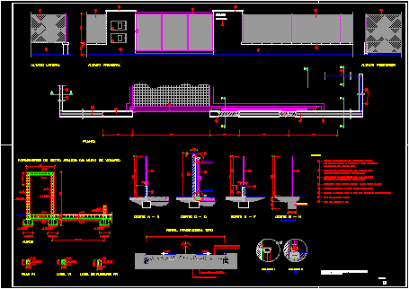 Sliding Gate of 4 M Free Span with Construction Details in DWG | CAD ...