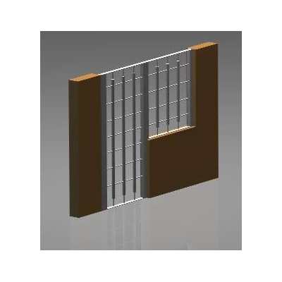 Puerta y reja en acero inox 3d