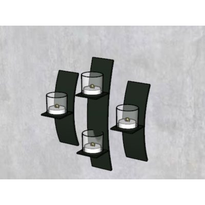 Portavelas de hierro con cuatro velas