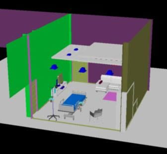 3D-Krankenhauszimmer