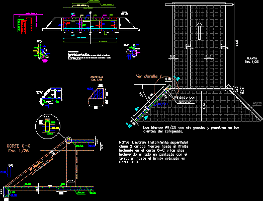 Canale sotterraneo tipo h - tagli e dettagli