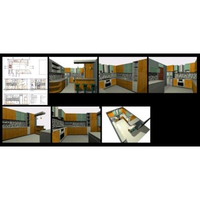 Cocina con imaganes 3d