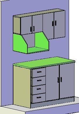 3D-Küchenschrank