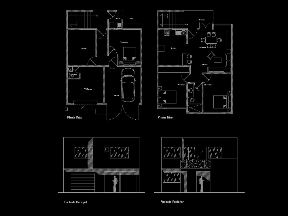 Casa habitacion de dos niveles