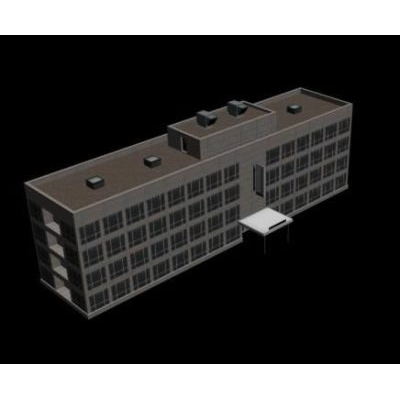 Edificio 3d - materiales aplicados 3DS