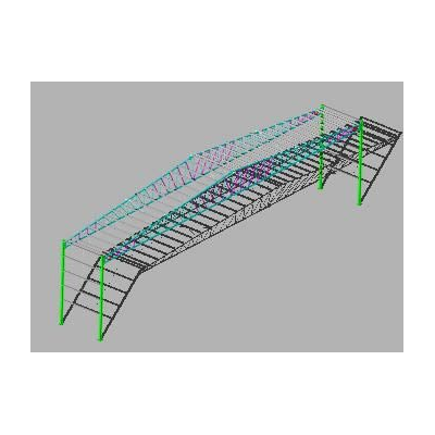 Pano intermedio de nave de estructura metalica en 3-d