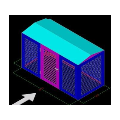 Sala de generador louvered 3d