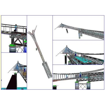 Puente petonal  metalico 3d
