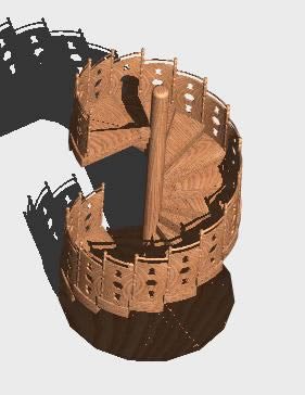 3D-Holzwendeltreppe