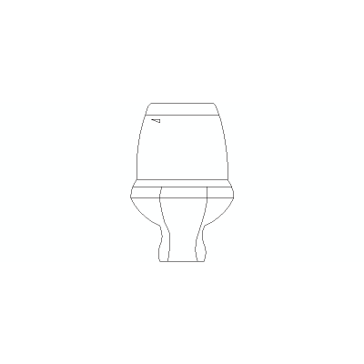 Inodoro Visto En Alzado Frontal, 01
