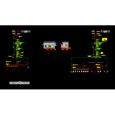 Detailed Drawing of Three-Winding Electrical Substation