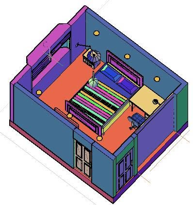 Umbau eines 3D-Schlafzimmers