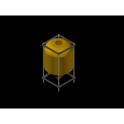 Tanque com suporte de metal