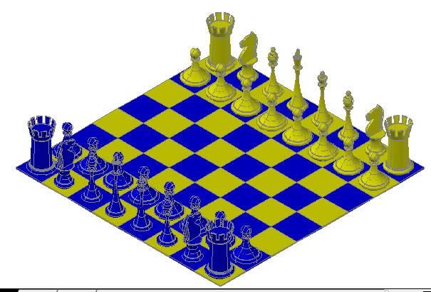 komplettes 3D-Schachspiel