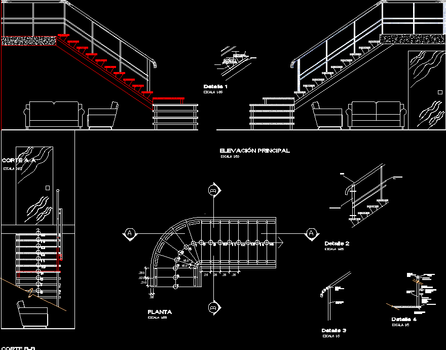 détail de l'escalier
