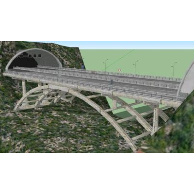 Puente en forma de arco 3d