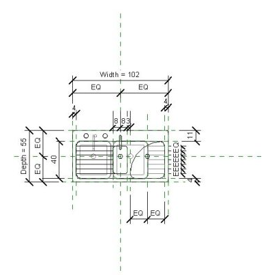 Pileta de Cocina Doble Revit