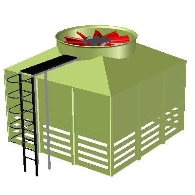 Torre de enfriamiento 3d