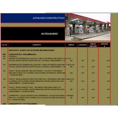 Catalogo constructivo lavado automotriz