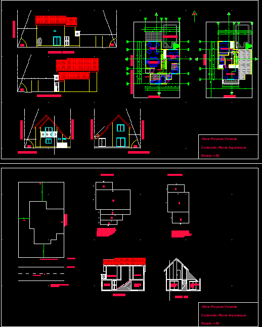 Piano di architettura. casa a due piani