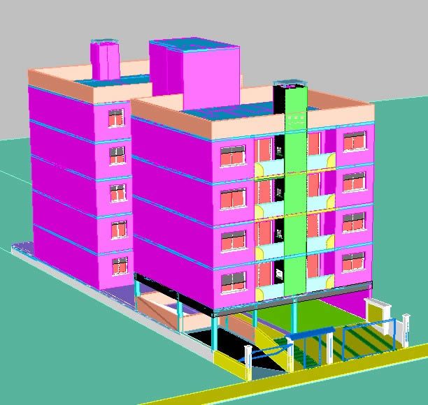 Multifamily building in 3d
