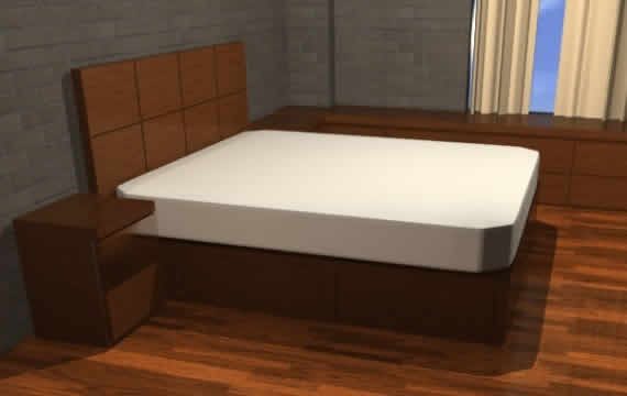 Kingsize-Bett mit Schubladen und Möbeln