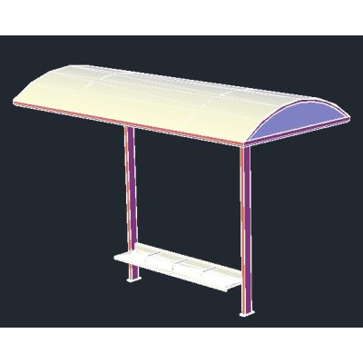 Paradero de buses 3d